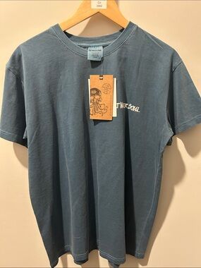 Salt Water Soul Short Sleeve Crew Neck Tee in Washed Blue - Left Chest Logo